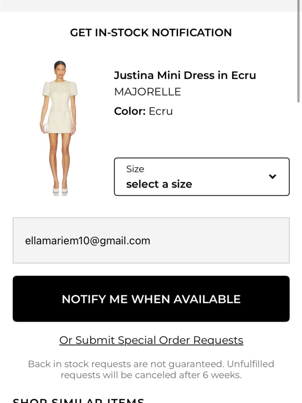 MAJORELLE Justina mini dress - Picture 2 of 5